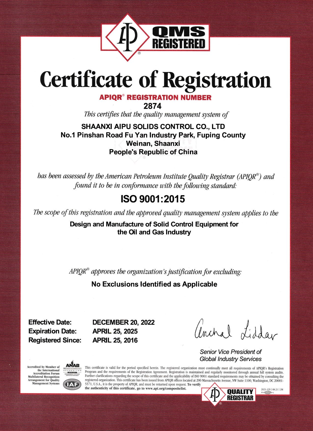 Certificate ISO 9001